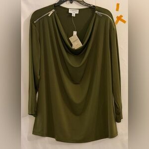 Carmen Women's Olive Draped Blouse